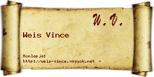 Weis Vince névjegykártya